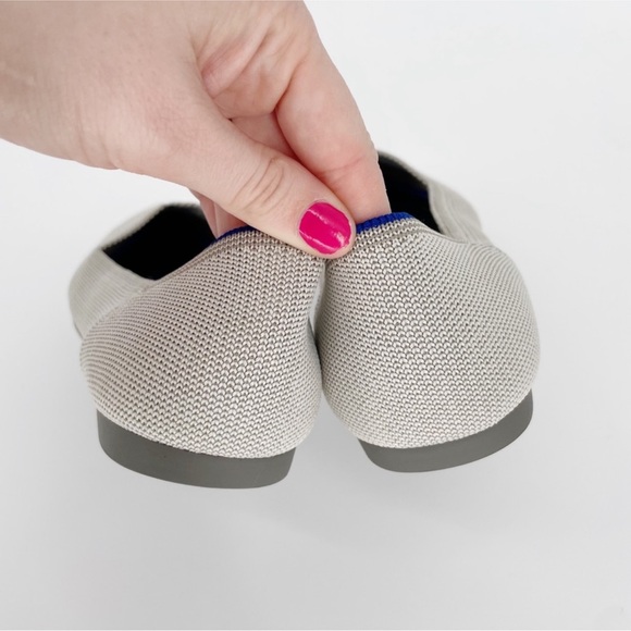 Rothy's Flax Birdseye Light Gray Textile Point Toe Flats - Picture 3 of 4